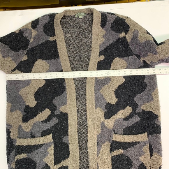 Barefoot Dreams Women's Cozy Chic Camo Open Front‎ Cardigan Size XL - Picture 10 of 12